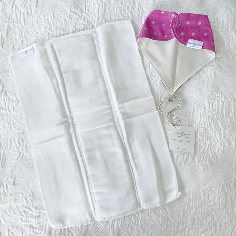 NWT Boutique LunaBluMar Cloth Diaper and Bandana Gift Set